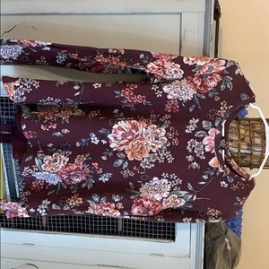 Floral sweater with tie back